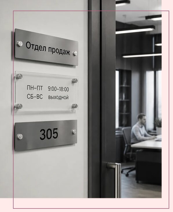 Офисные таблички на дверь в Темрюке по цене от 5044 р. | Аванза-Тмр